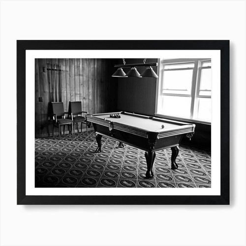 Pool table art print framed - table,