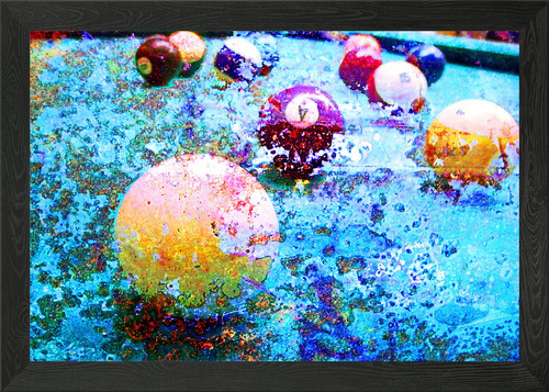 Pool table art framed wall - table,