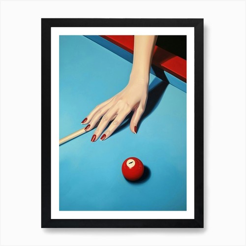 Pool table art print framed - table, 5